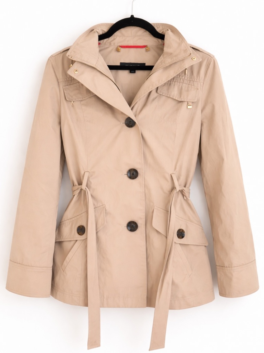 Classic Beige Trench Coat with Waist Tie
